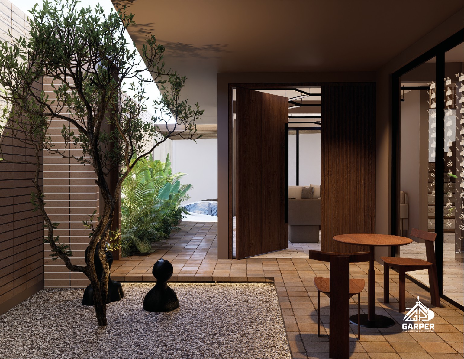 Patio interior y acceso al área social
