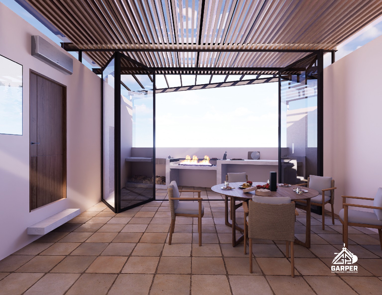 Terraza y área de convivencia