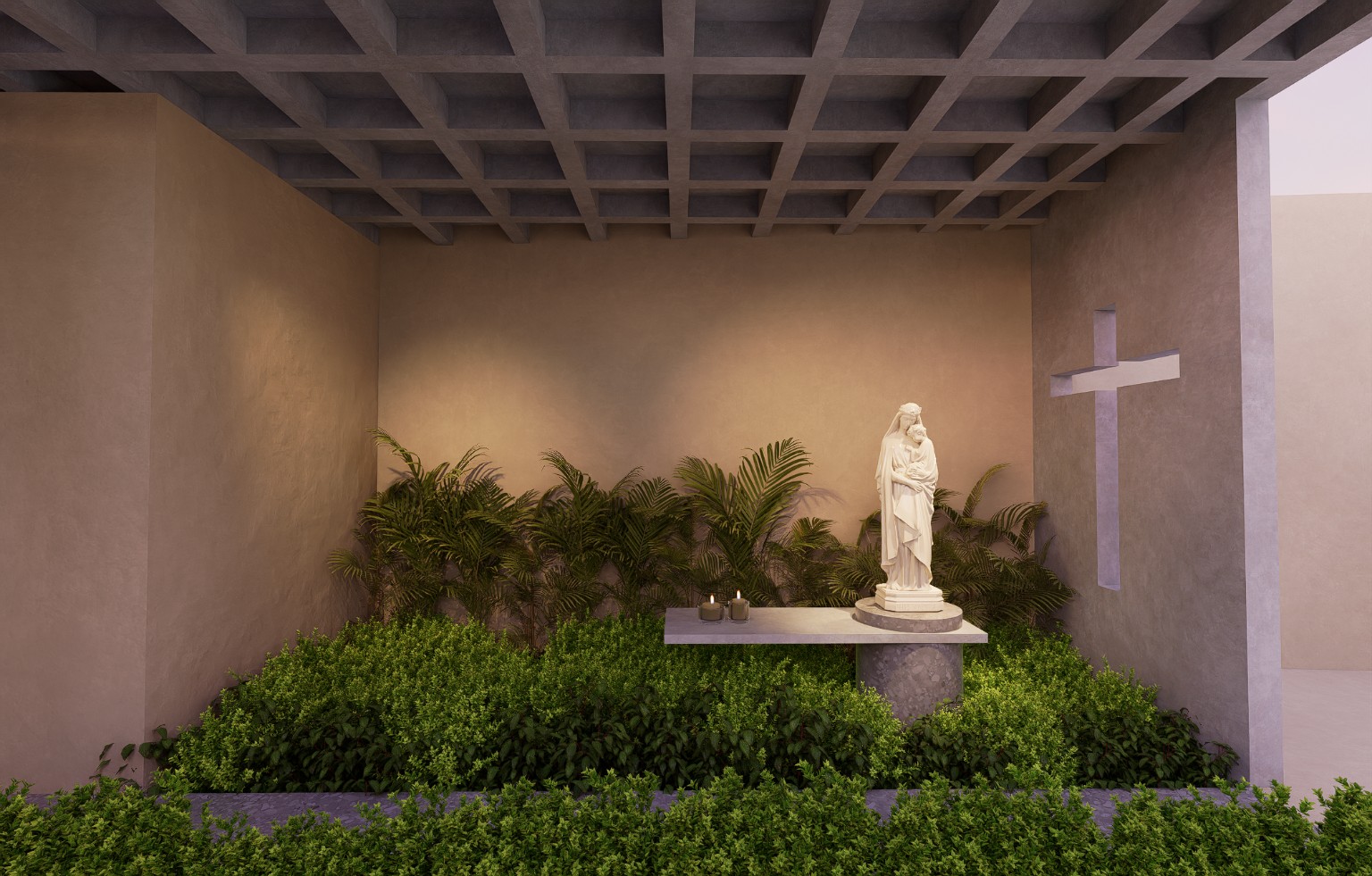 Jardín contemplativo integrado al recorrido